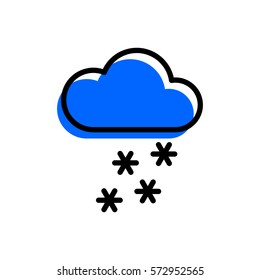 Snow & cloud icon. Weather sign. Simple vector element for mobile app, widget or website.