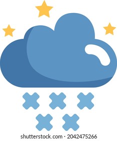 Snow cloud, illustration, vector, on a white background.