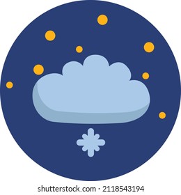 Snow cloud, illustration, vector on a white background.