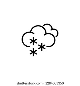 snow cloud line outline icon on white background