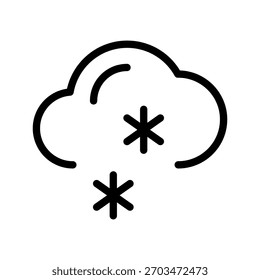 Conjunto de iconos mínimos de la nube de nieve, Colección de iconos modernos del invierno y del Clima para los App y los proyectos del diseño
