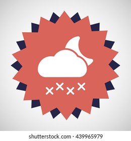 snow cloud and moon icon