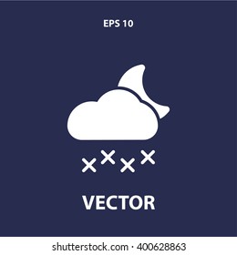 snow, cloud and moon icon. weather vector eps10 icon
