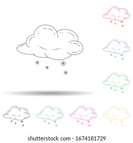 snow cloud multi color style icon. Simple thin line, outline vector of winter icons for ui and ux, website or mobile application