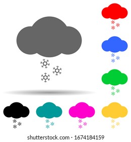 snow cloud multi color style icon. Simple thin line, outline vector of web icons for ui and ux, website or mobile application