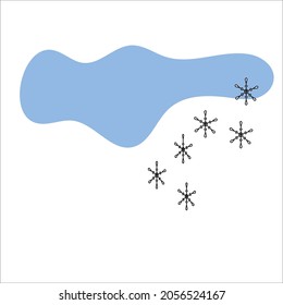 snow cloud snowflakes isolated line