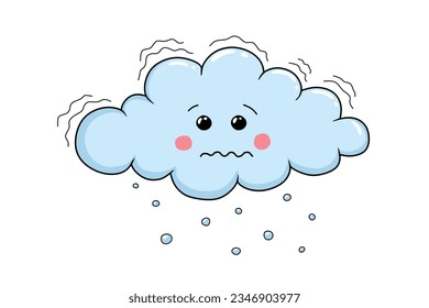 Snow cloud weather, cartoon illustration