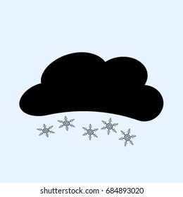 Snow cloud weather icon. weather illustration