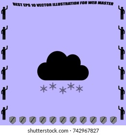 Snow cloud weather icon. weather illustration
