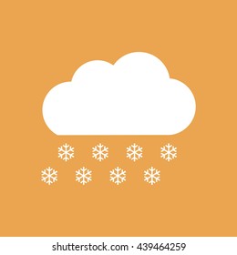 Snow cloud winter icon vector