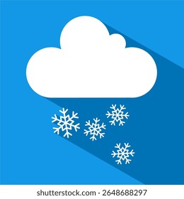 Snow cloud winter icon. Weather forecast. Blue background