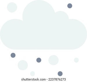 snow and clouds illustration in minimal style isolated on background