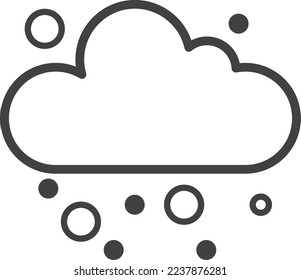 snow and clouds illustration in minimal style isolated on background