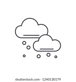 Snow clouds line icon concept. Snow clouds vector linear illustration, symbol, sign