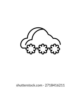 Snow clouds vector icon. Weather icon line style. perfect use for logo, presentation, website, and more. modern icon design outline style