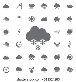 Snow and cloudy icon. Set of Weather web icons. Vector illustration.