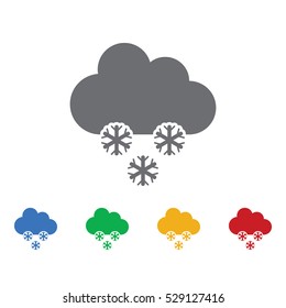 Snow and cloudy icon. Set of Weather web icons. Vector illustration.