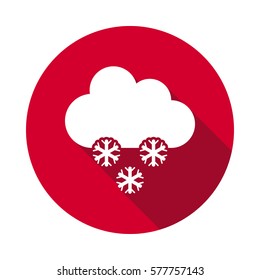Snow and cloudy icon. Set of Weather web icons. Vector illustration.