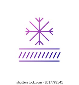 Snow and cold resistant fabric outline icon. Material quality. Fiber type. Gradient symbol. Isolated vector stock illustration