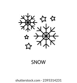 Snow concept line icon. Simple element illustration. Snow concept outline symbol design.