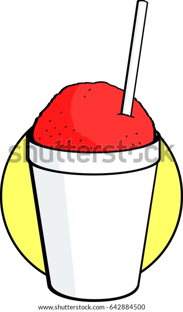 Snow Cone Disposable Cup Drinking Straw Stock Vector (Royalty Free