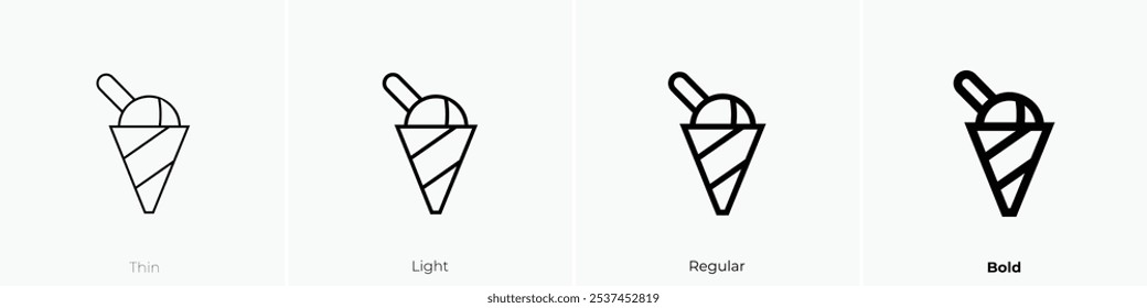 snow cone icon. Thin, Light Regular And Bold style design isolated on white background