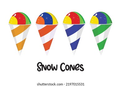 snow cones design vector flat modern isolated illustration