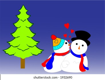 snow couple