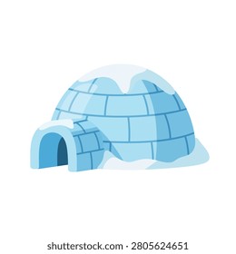 Snow Covered Ice Igloo Vector Illustration