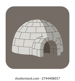 Snow covered igloo structure with arched entrance and icy texture in cold arctic setting