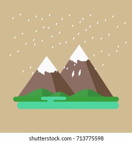 snow covered mountain coffee brown