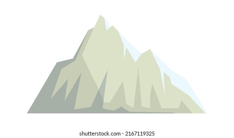 Snow covered mountain Natural Landscape. Vector illustration