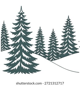 Pinheiros cobertos de neve padrão de azulejo sem costura com neve branca macia e conceito de folhagem perene como cobertores de neve branca macia pinheiros perenes neste padrão de azulejo sem costura perfeito para a decoração de inverno no Photo Stock Concept e espaço vazio no lado esquerdo, sem texto —ar 7:2 —azulejo