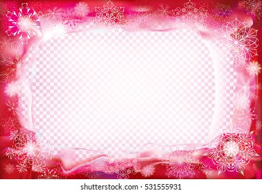 Snow covered red frame with snowflakes. Vector - Powered by Shutterstock - Get 15% off with code: PIKWIZARD15