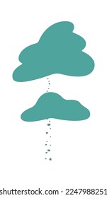 Snow covered tree with branches flat icon Typical winter weather. Vector illustration