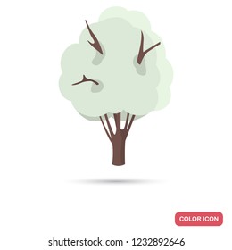 Snow covered tree color flat icon