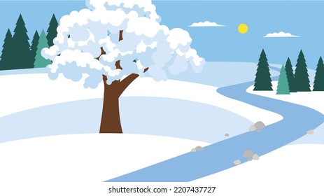 Snow covered tree near