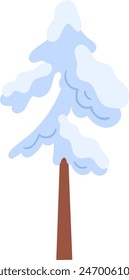 Snow Covered Tree Vector Illustration