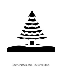 snow covered tree winter season glyph icon vector. snow covered tree winter season sign. isolated symbol illustration