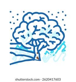 snow covered tree winter season doodle icon sketch vector. snow covered tree winter season sign. isolated symbol illustration