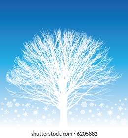 A snow covered vector tree for the Christmas season
