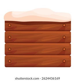 Snow covering wooden planks creates a perfect winter background
