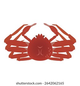 Snow crab illustration.Clip art on transparent background