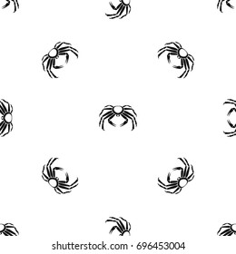Snow crab pattern repeat seamless in black color for any design. Vector geometric illustration
