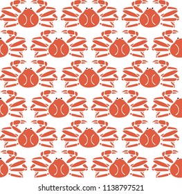 Snow crab pattern vector. Seafood background.