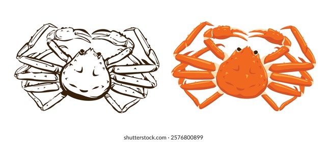 Snow crab Vector eps 10. background, perfect for wallpaper or design elements	