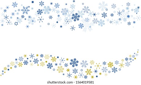 Snow Crystal Flow, Snowflake, swing wave, border