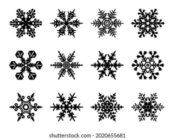 datos vectoriales de iconos de cristal de nieve 