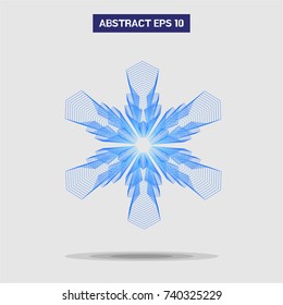 snow crystal line vector