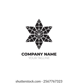 snow crystal logo meaning sharp, innovative and advanced, suitable for companies in the fields of beauty, technology, construction, health, consulting, manufacturing, entertainment